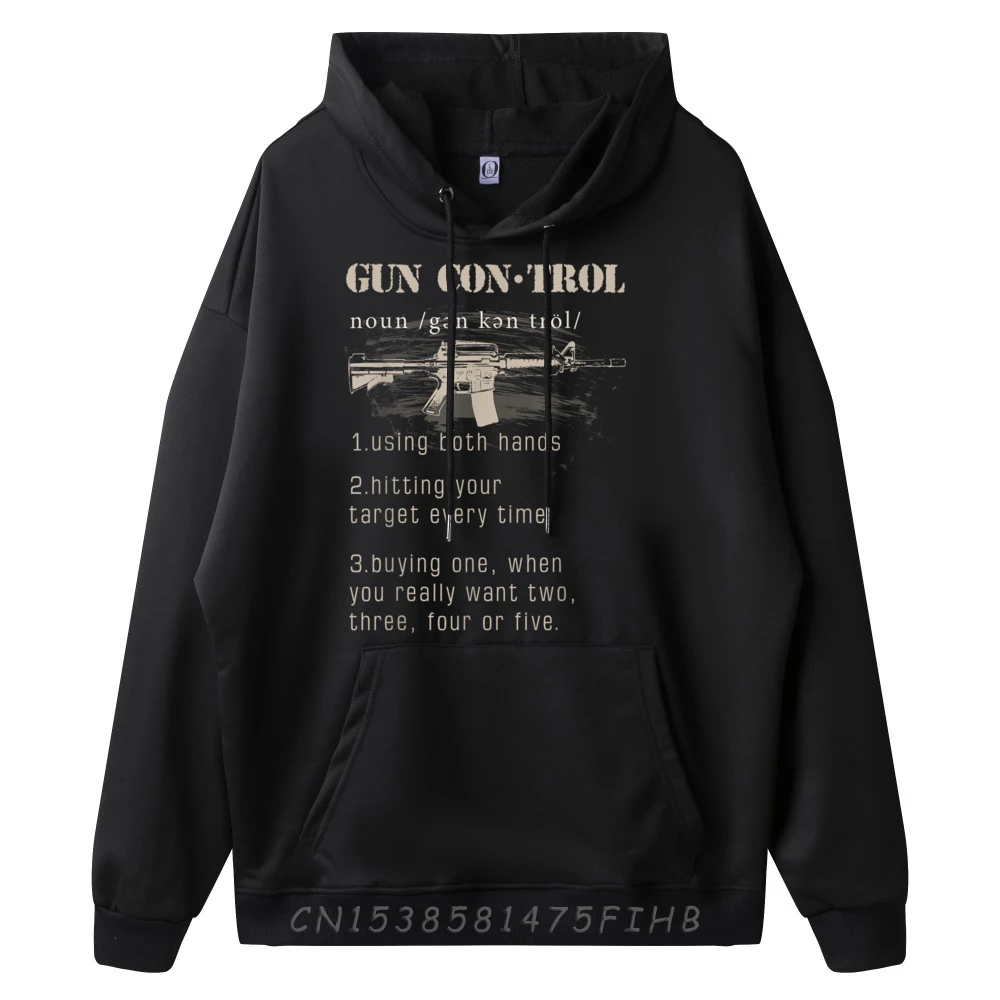 Funny Mens Hoodies 2nd Amendment Funny Gun Control Classic Sweatshrt Long Sleeve Cool Hoodies O-Neck
