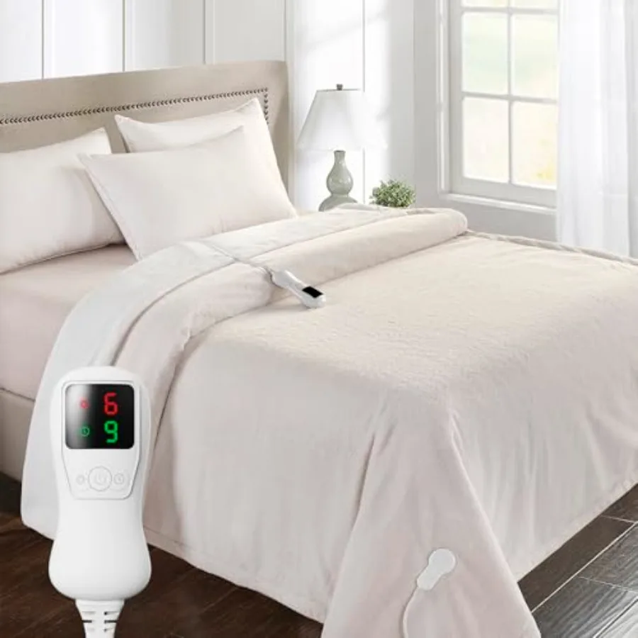 

Электрическое одеяло с подогревом, полноразмерное, супермягкое, уютное, улучшенное фланнелевое одеяло с 9 уровнями нагрева и временем работы от 1 до 9 часов