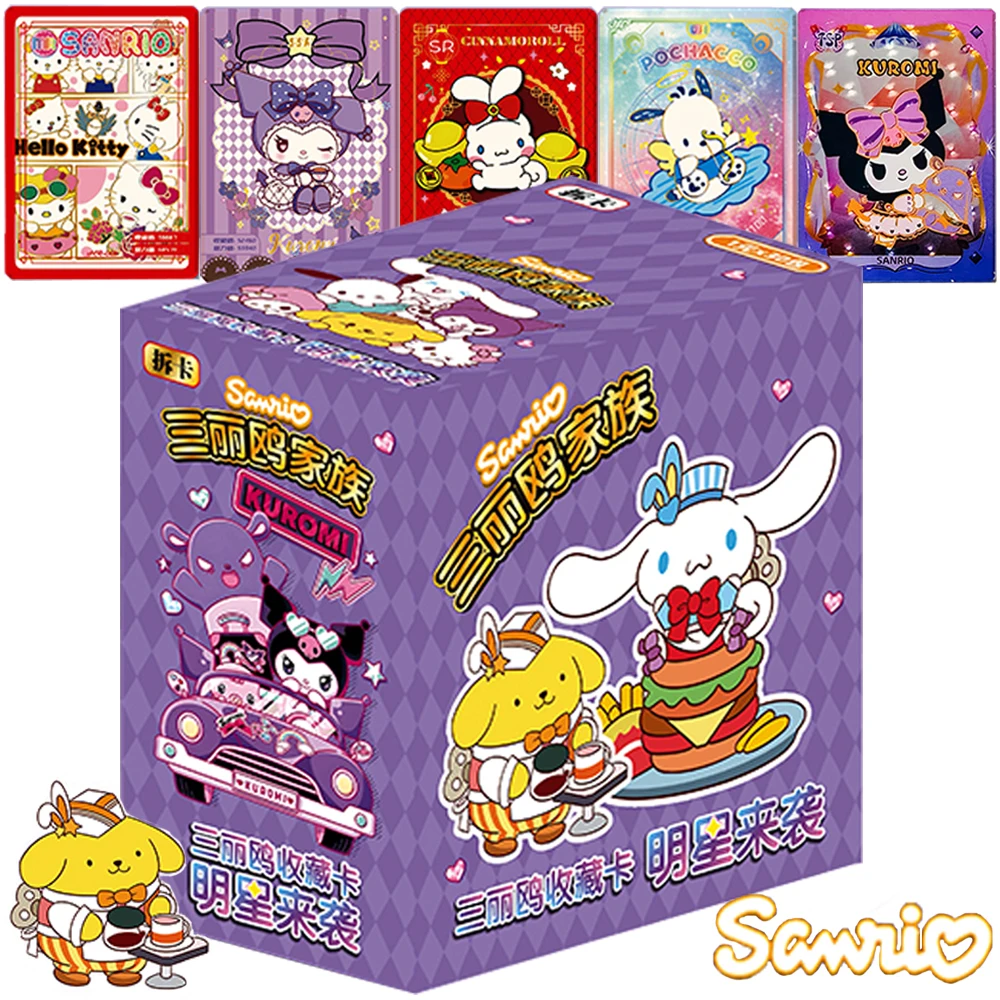 Original Sanrio Card For Children Kuromi Hello Kitty Pochacco Cute Healing Cartoon Star Limited Game Collection Card Table Toys