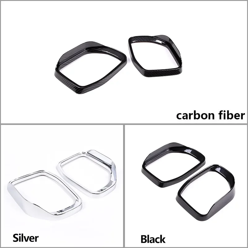 ABS Carbon Fiber/Silver For Ford Maverick 2022 Car Exterior Mirror Rain Eyebrow Frame Decorative Sticker Car Accessories