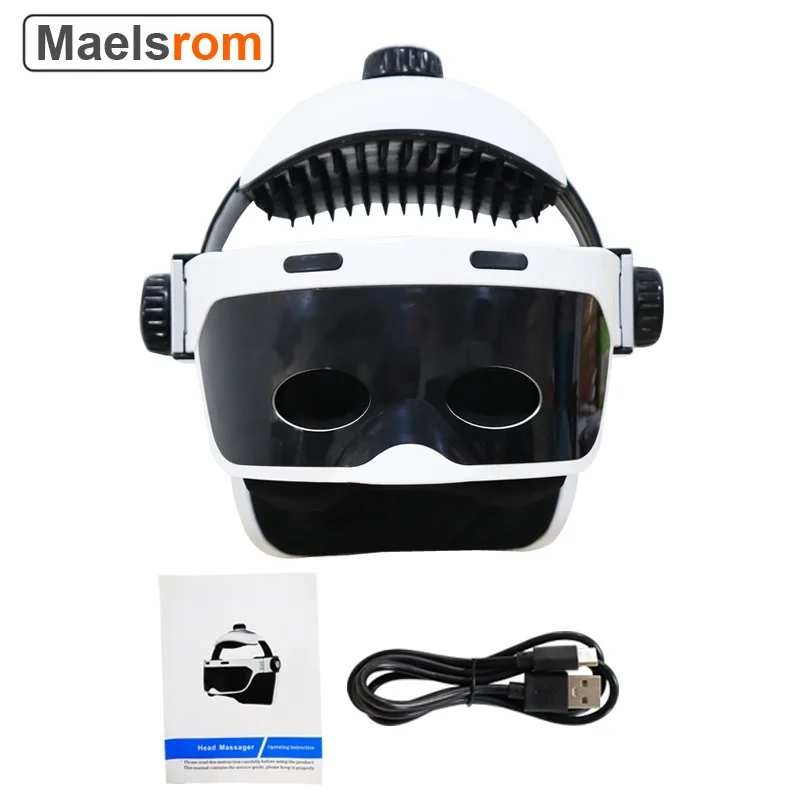 Electric Air Pressure Head Eye Massager Helmet Vibration Massage With Music Relaxation For Acupuncture Relieve Fatigue Wireless