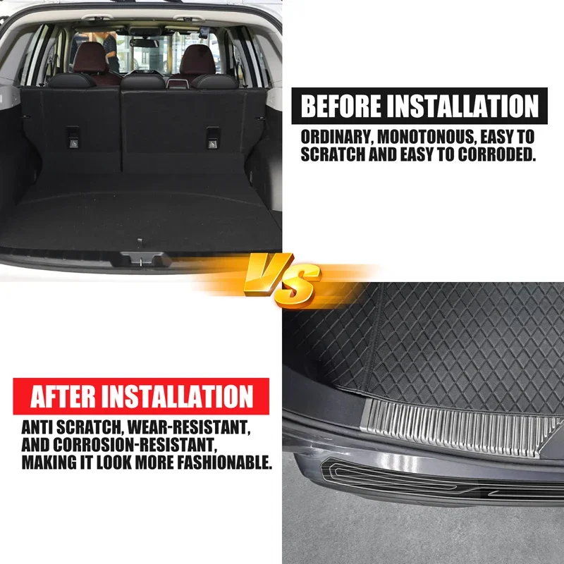 

Brushed Black Stainless Steel Rear Bumper Protector for Subaru Forester 2025-2026-2027 Black Trunk Sill Guard 1Pc