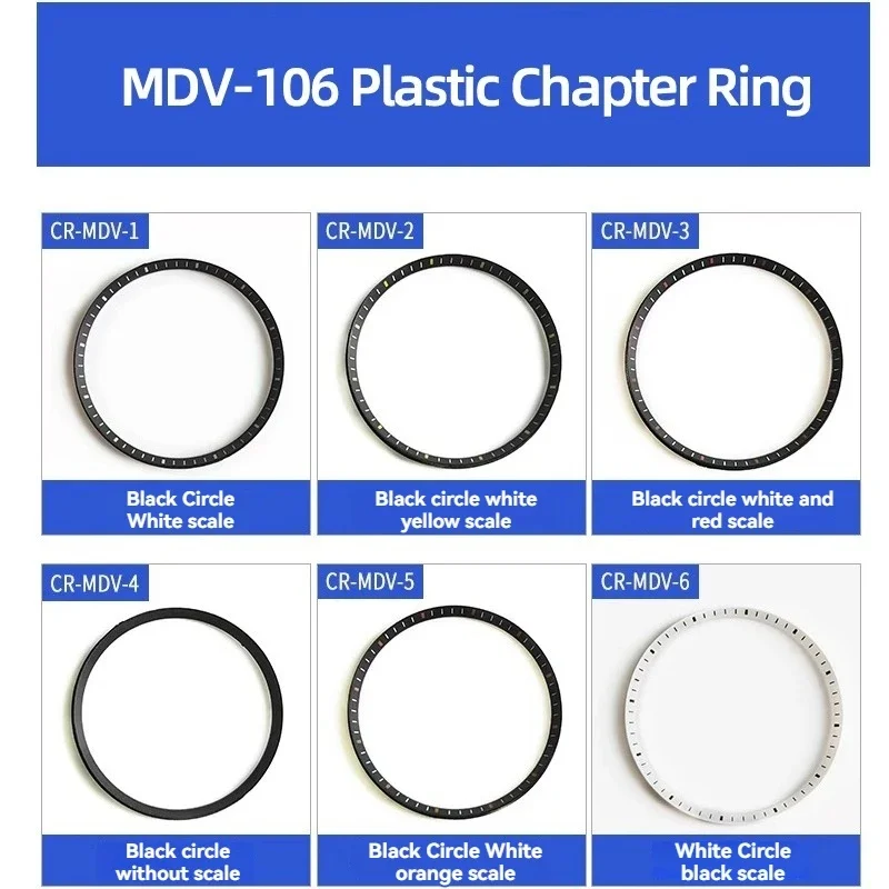 32.7mm Plastic Chapter Ring Suitable For Casio Swordfish MDV-106 MDV-107 Watch Case Watch dial Parts Modification accessories