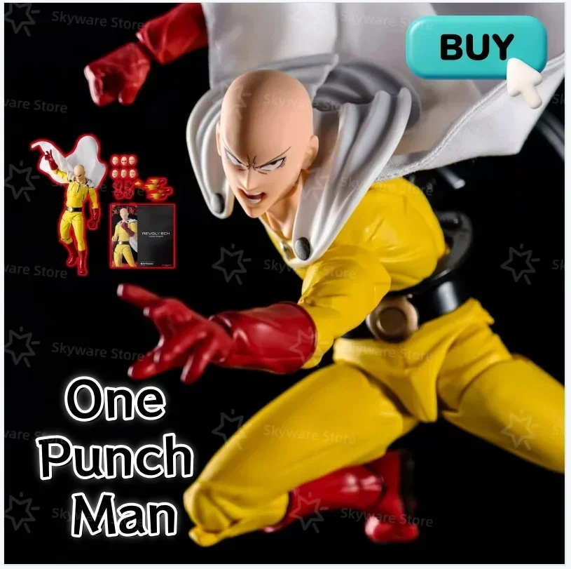 

NEW In Stock Kaiyodo Revoltech Amazing Yamaguchi One Punch Man Saitama Anime Action Figures Ko Model Collection Toys Kids Gifts