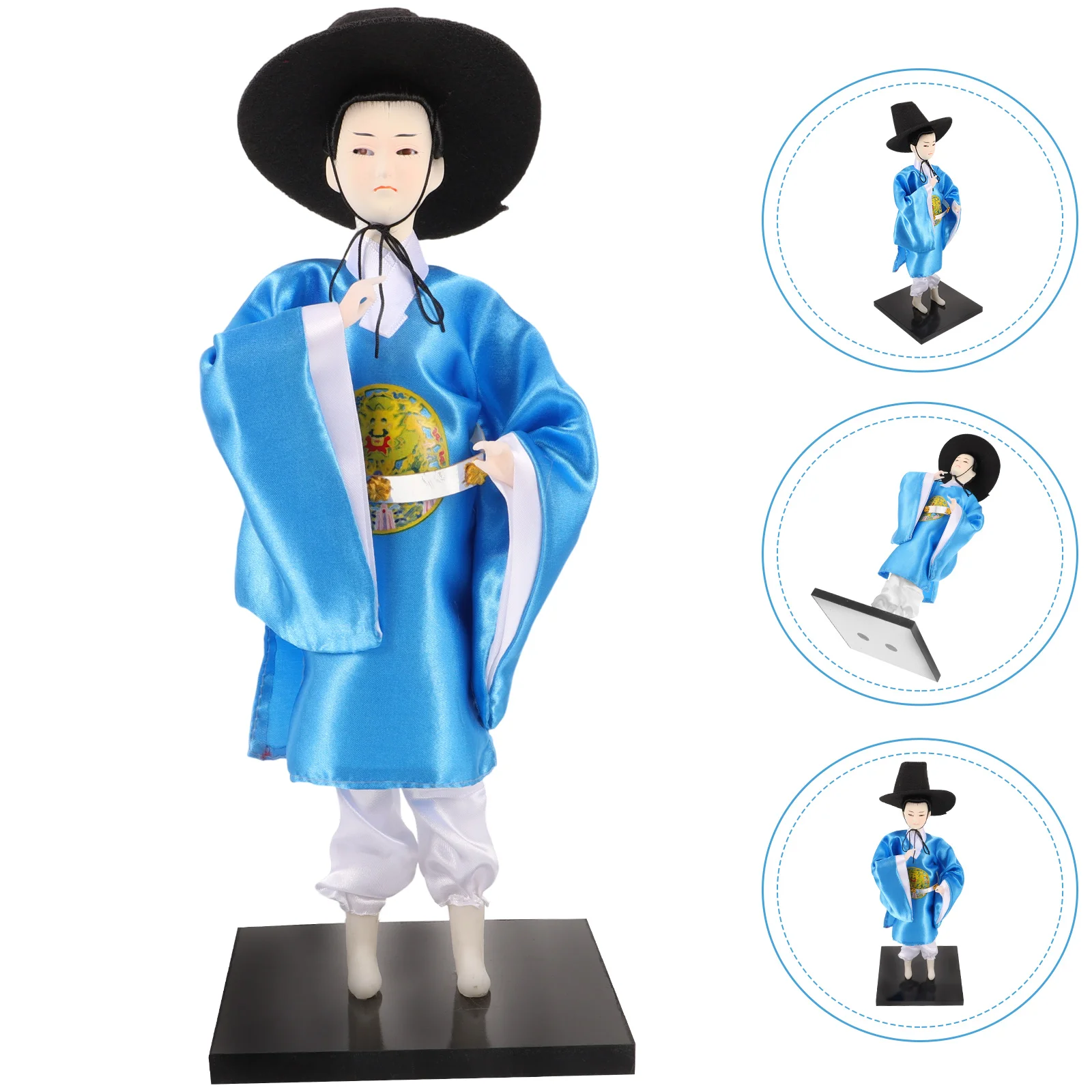 

Gift Korean Ornaments Man Oriental Figurine Cloth Traditional Hanbok Figure