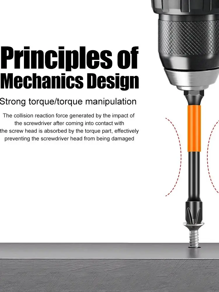 Tournevis à tête à couple croisé magnétique puissant PH2, tête électrique en acier S2, foret électrique antidérapant magnétique de haute dureté