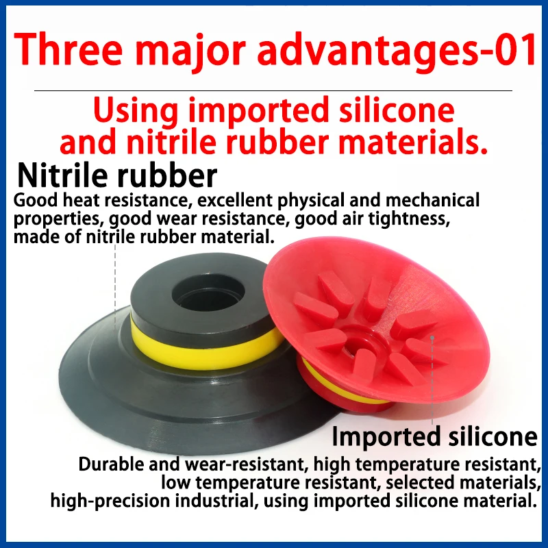 Ventosa de silicone a vácuo para braço robô VF-15 20 25 30 40 50 ventosa de silicone forte e fina ondulada