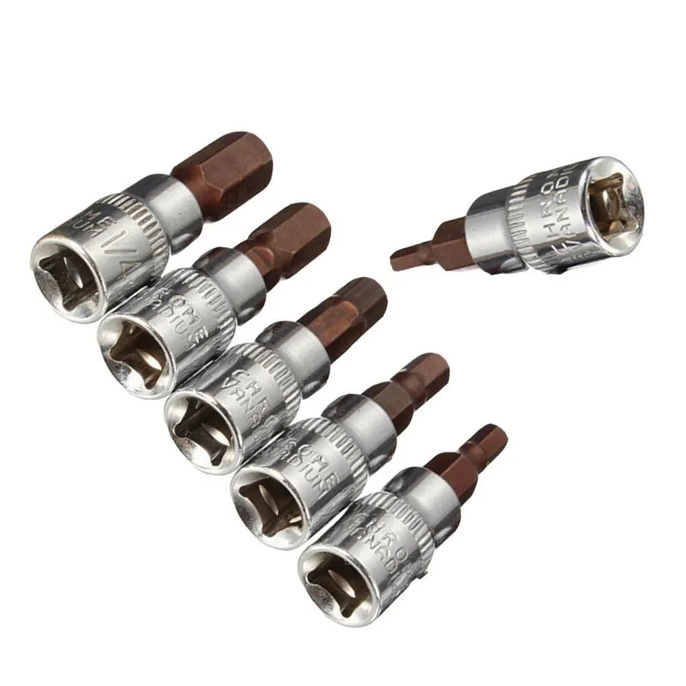 Imagem -06 - Polegada Unidade Hex Soquete Bit Conjunto mm mm mm mm mm mm Chave de Fenda Bits Ferramentas Manuais h3 h4 h5 h6 h7 h8 Pcs 1