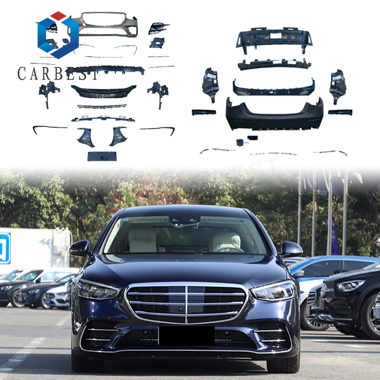 CARBEST Hot Sell S320 S400 Car Bumper Upgrade PP Material Car Body Parts W223 Body Kit for Mercedes Benz S CLASS to S450 Type