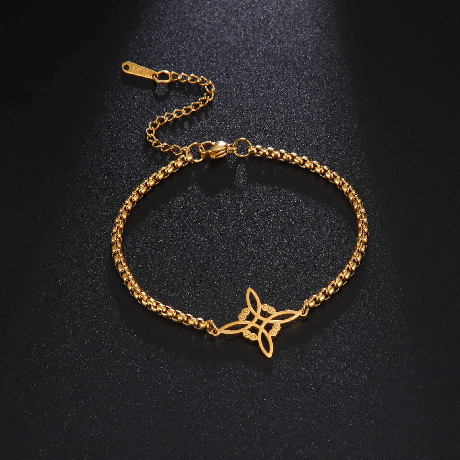 Lemegeton Edelstahl Hexenknoten Armband Wicca Schutz Edelstahl Armband Elegante Charms Frauen Schmuck Geschenke
