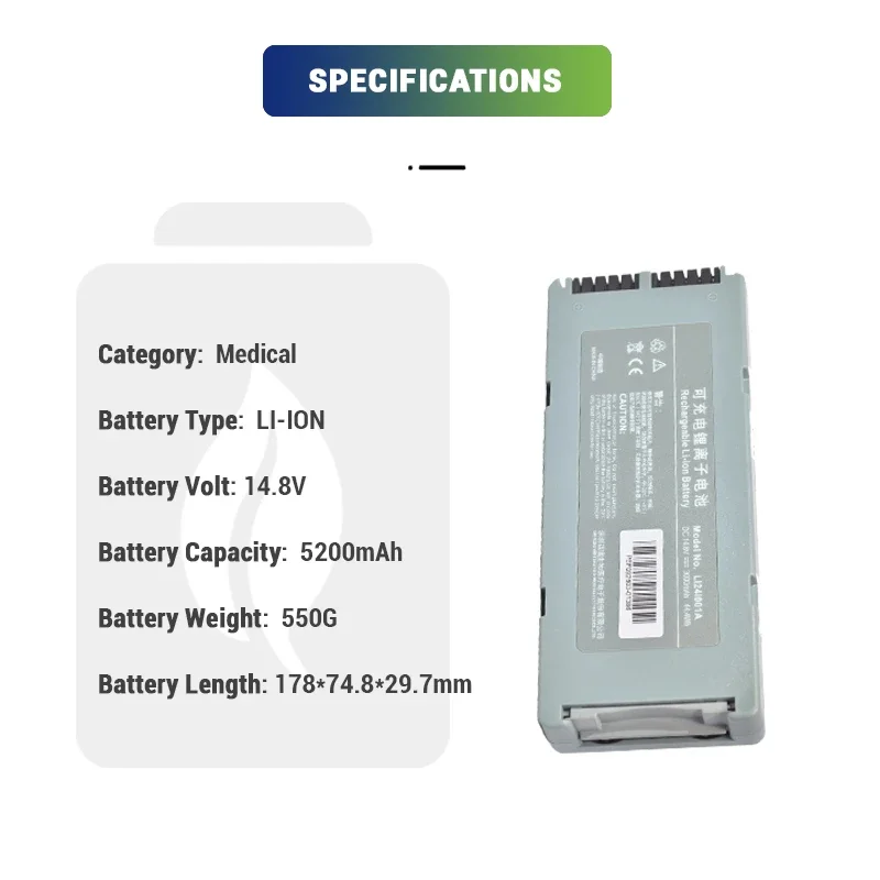 14.8V Li-ion 5200mAh rechargeable Replacement LI24I001A 022-000034-00 Battery for  D3 D2 Medical