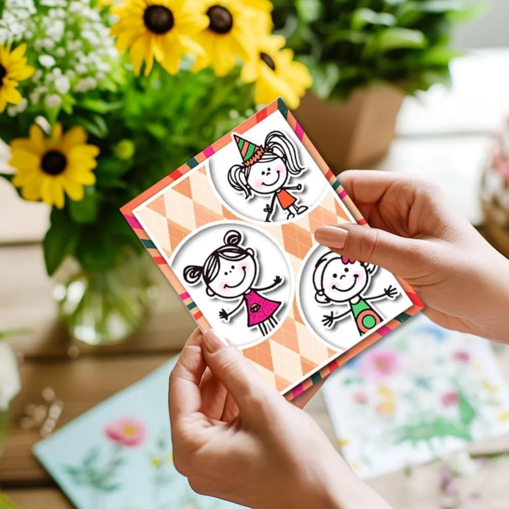 Cartoon Figure Clear Stamps for Cards Making Clear Stamp Seals Transparent Stamps for DIY Scrapbooking Photo Album Journal