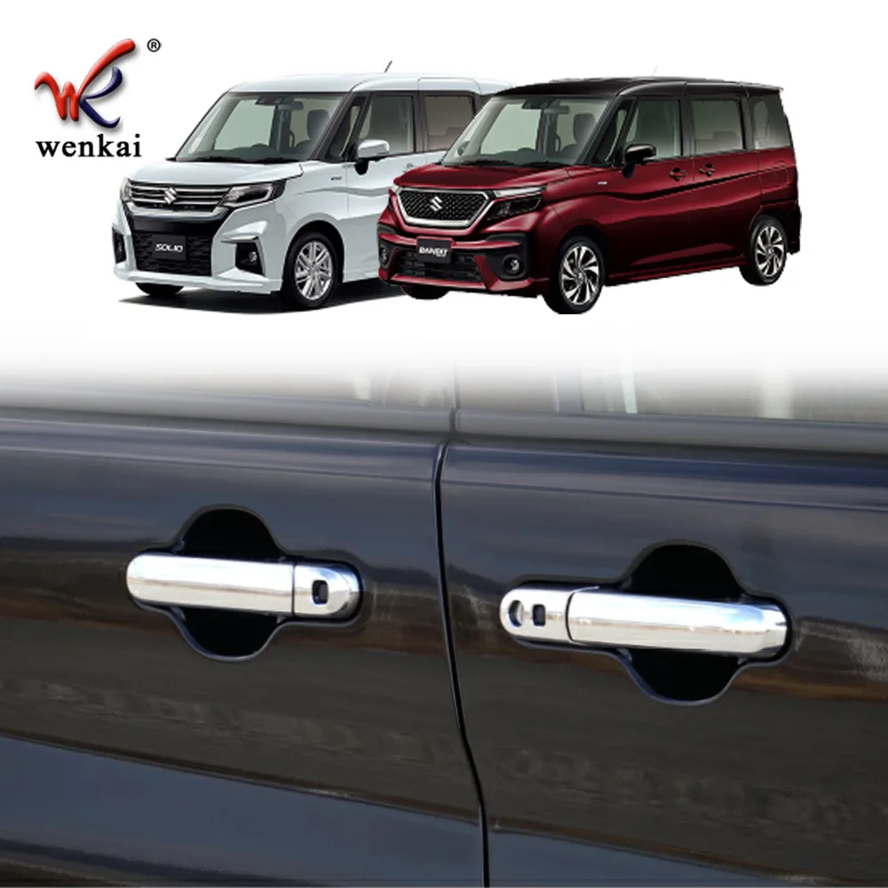 

For Suzuki Solio/Solio Bandit 2021 2022 ABS carbonfiber chrome Car Door Handle door Bowl cap Cover Sticker Car Accessories