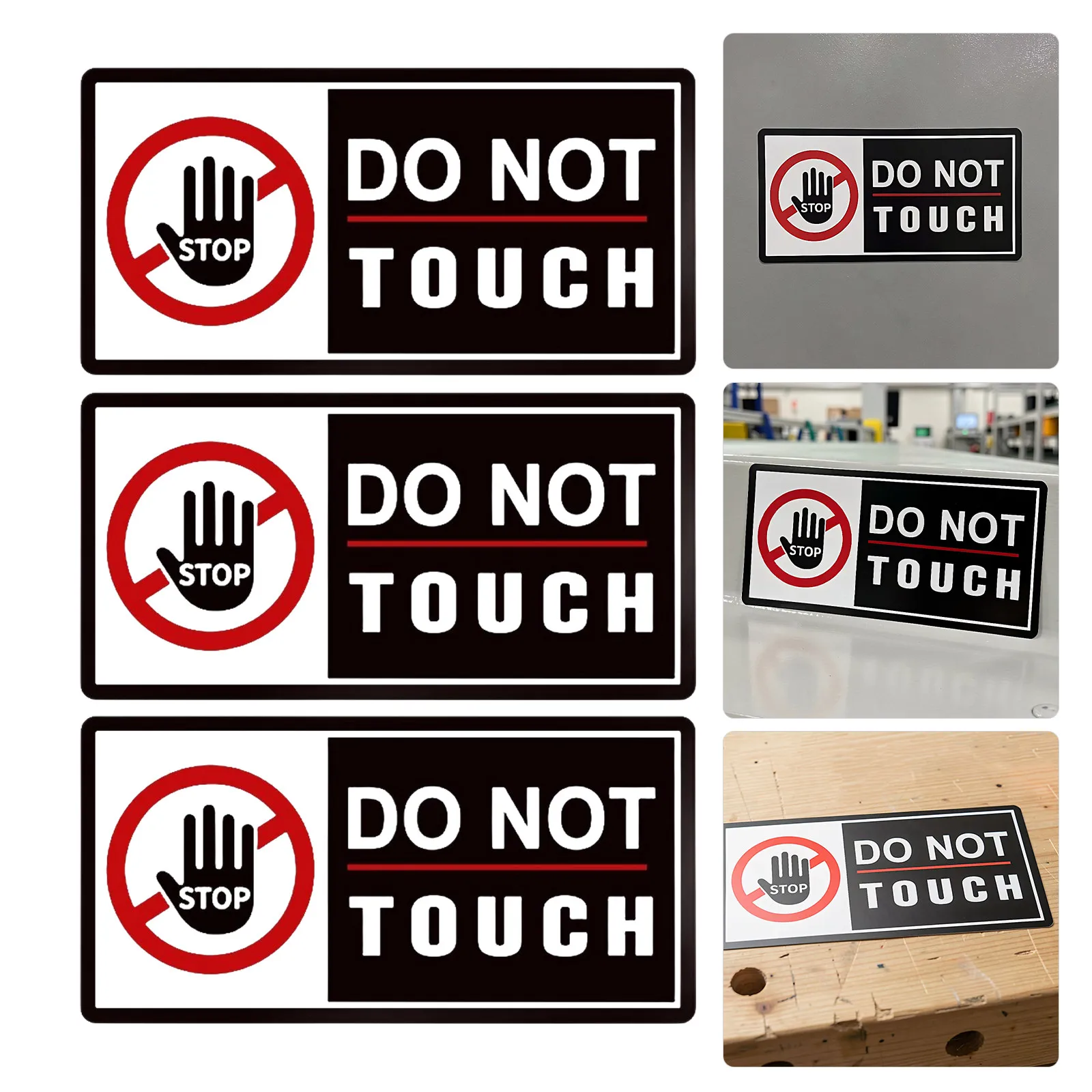 8Pcs Industrial Warning Stickers Do Not Touch Self Adhesive Peel and Stick Vinyl Decals Waterproof Safety Labels for Machinery