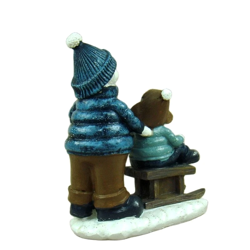 تذكير التزلج ثلج مصغرة الراتنج عيد الميلاد زميل اللعب تمثال غرفة نوم الطفولة زخرفة مسقط رأس تذكارية الحرفية هدية #5