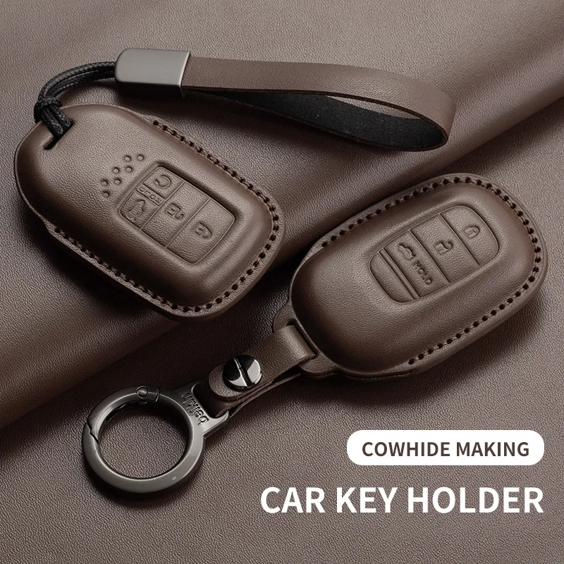 

For Honda Civic 11th 2022 for Honda Civic Accord HR-V CR-V 2023 Key Fob Shell Accessories Leather Car Folding Key Cover Case