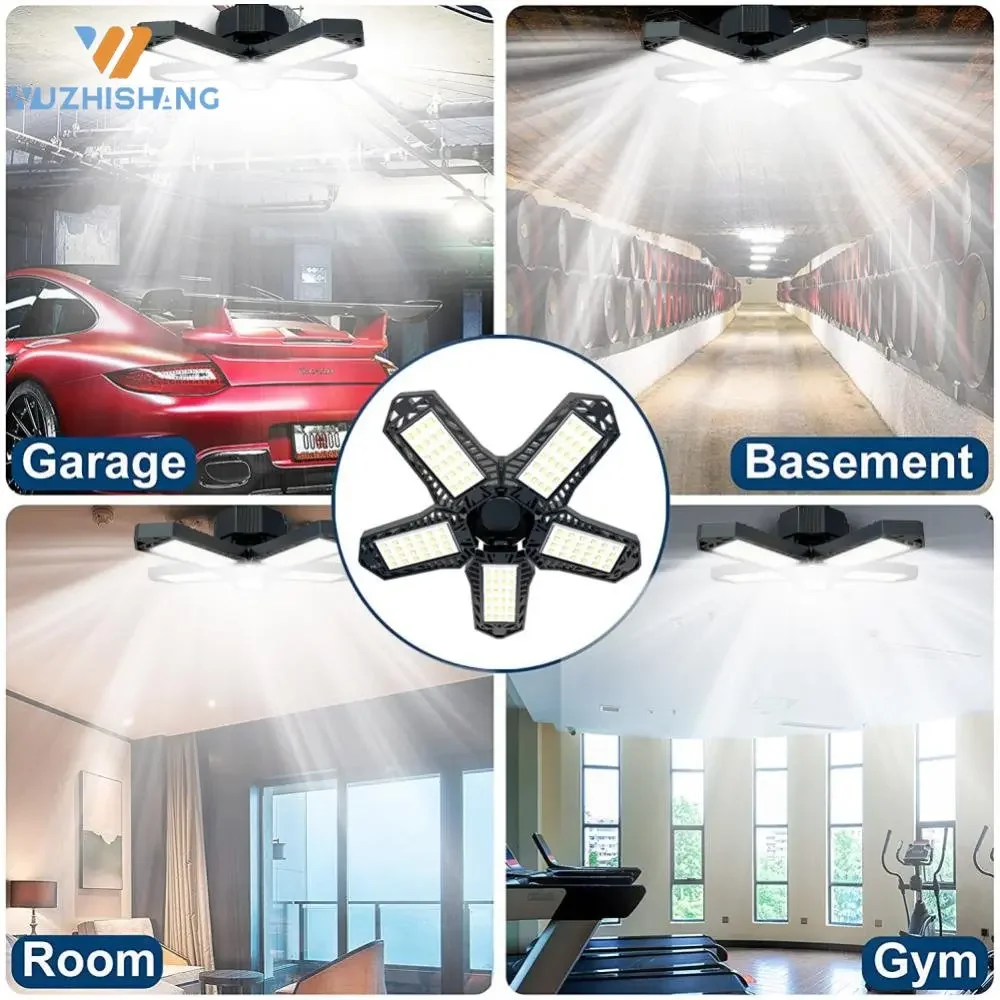 Led Garage Light E27/E26 13000LM Lamp Adjustable Deformable Bulb Ceiling Light For Shop/Warehouse Workshop Industrial Lighting