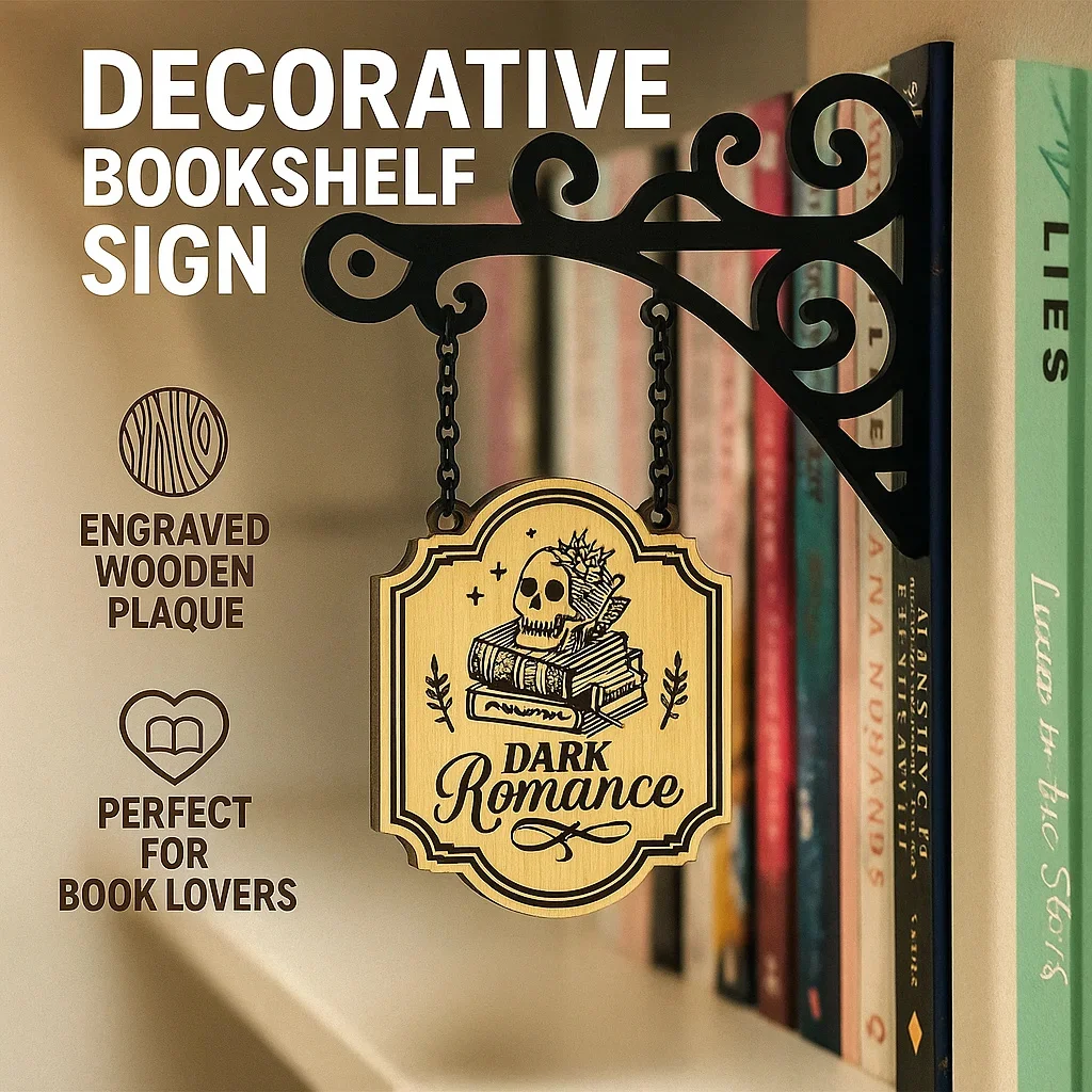 Estantería decorativa para colgar taberna, divisor de tipo libro estilo rincón de libros y marcapáginas para biblioteca y sala de lectura del hogar