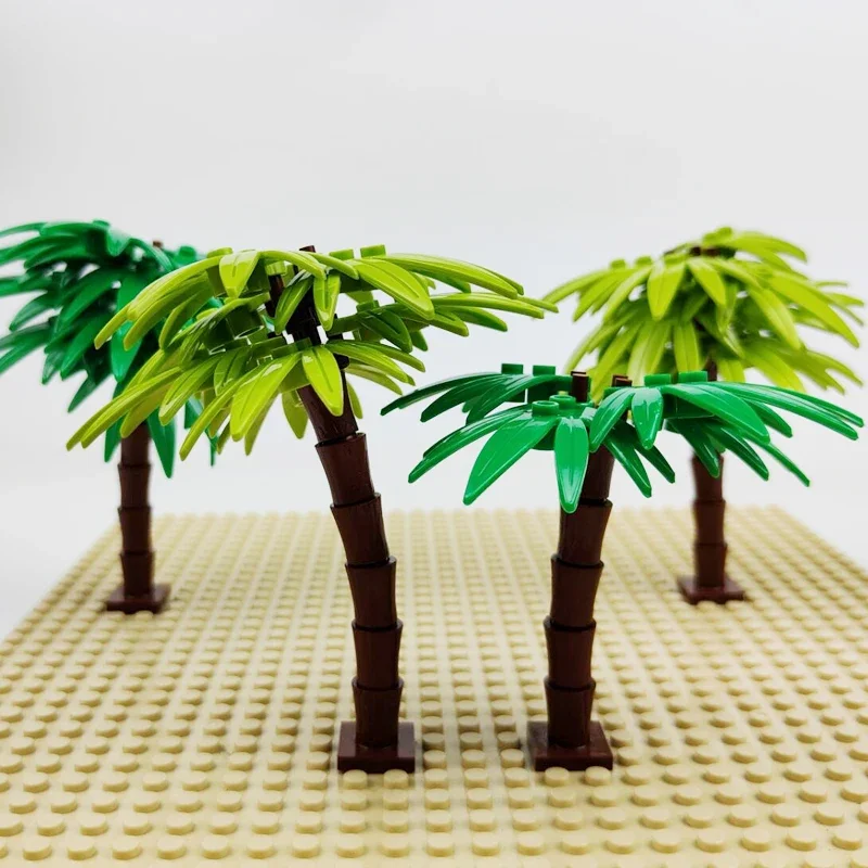 Building Blocks Palm Coconut Tree Green Garden Landscape Tropical Beach Plant Block Toy Compatible Lego Bricks Toy for Children