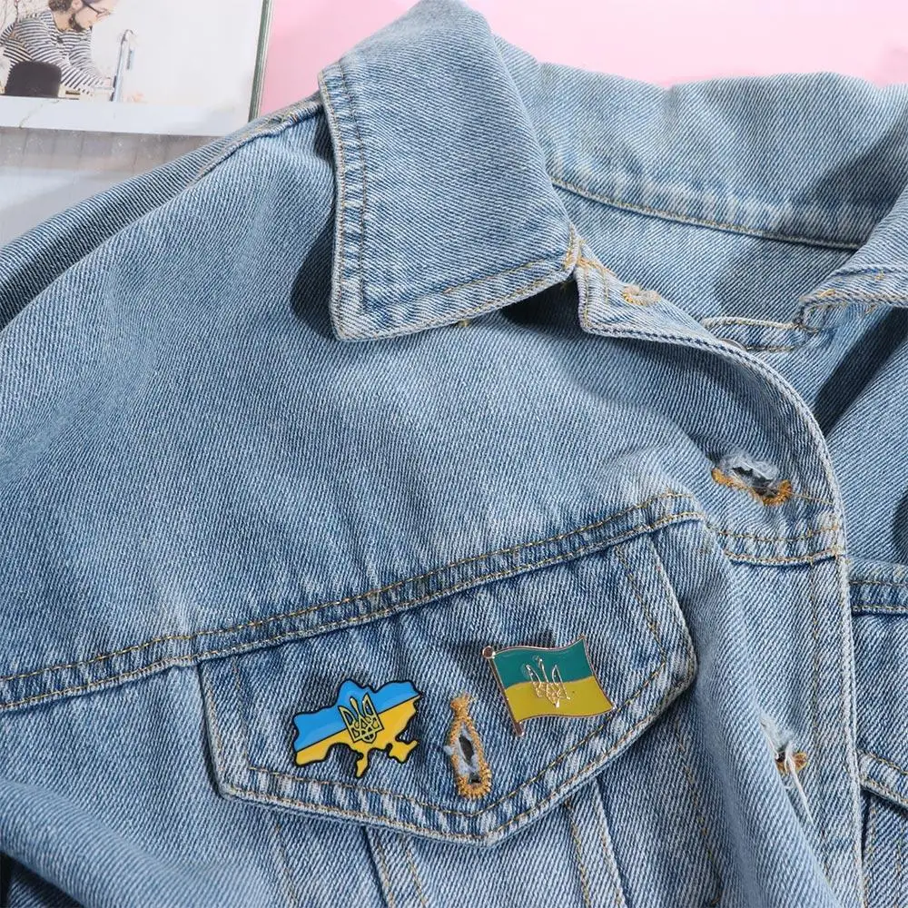 Brooches Ukraine Brooches Alloy Badges Ukrainian Flag Pins Enamel Pins Tie Pin Ukrainian National Pins Girls Gifts
