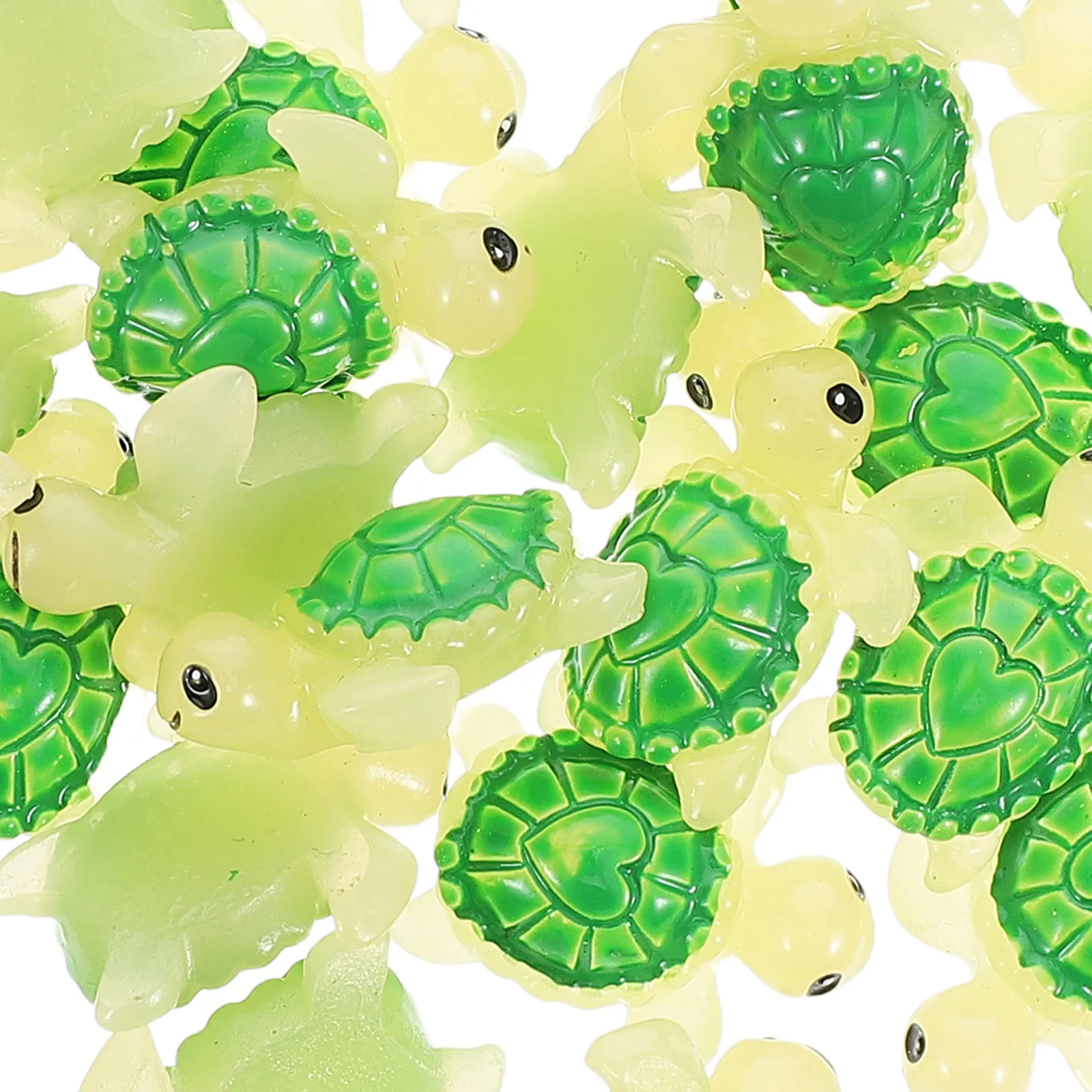30Pcs Miniature Green Sea Turtles Resin Sculptures Tiny Ocean Animal Decorations Fairy Garden Micro Landscape Bonsai Decor
