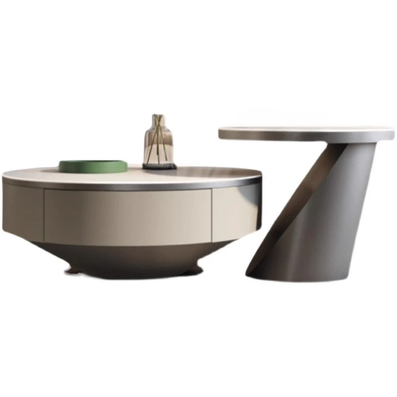 Light luxury rock plate coffee table combination household small apartment minimalist living room simple paint coffee table