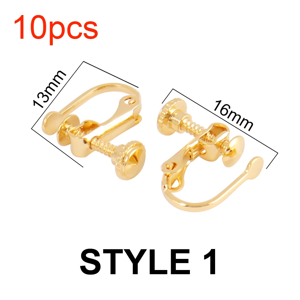 10Pcs Stainless Steel U Shape Screw Ear Clip Settings for DIY