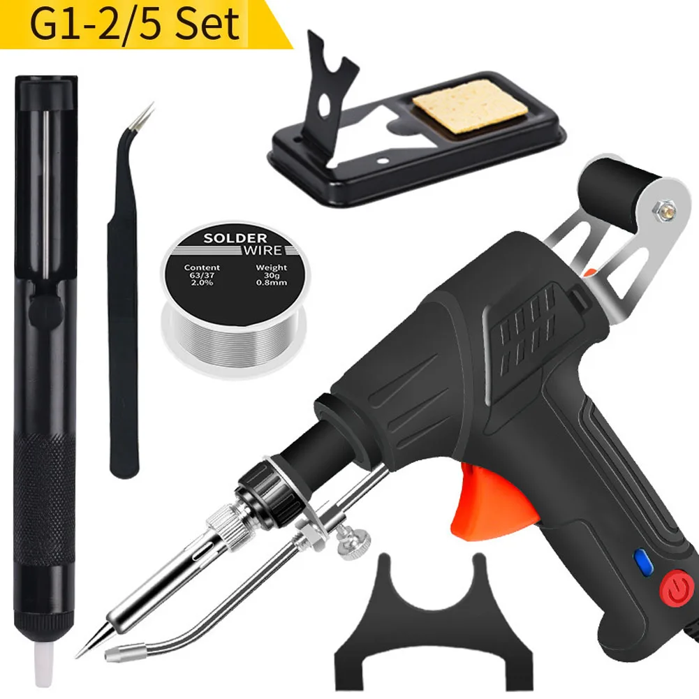 Auto Feed Soldering Iron 60W Industrial Grade with Removable Solder Wire Holder and Clear Circuit Indicator Light