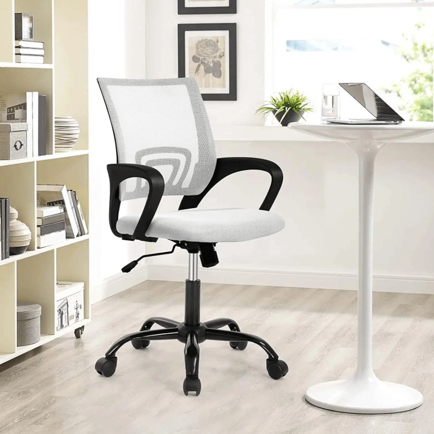 

Ergonomic Office Chair Mesh Desk Chair, Computer Chair With Lumbar Support& Armrests, Adjustable Mid-Ba Computer Desk Chair,