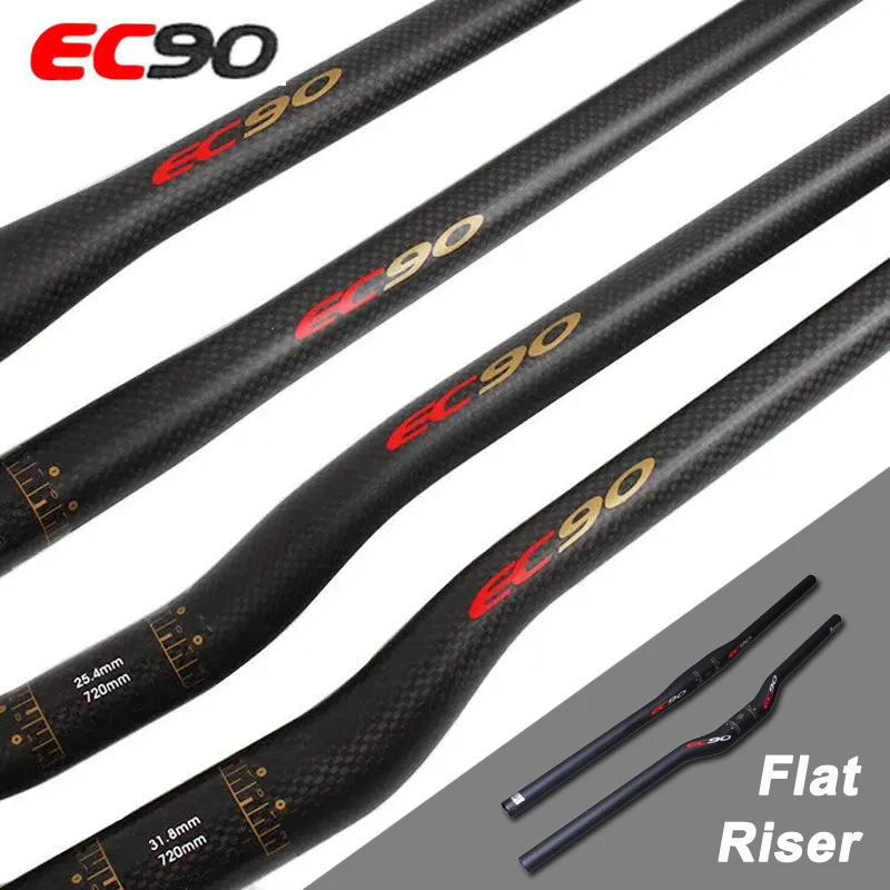 EC90 Carbon Bicycle Handlebar 31.8mm 25.4mm MTB Riser Bar Ultralight DH Bike Handle Flat Bar 660mm 680mm 700mm 720mm 740mm 760mm