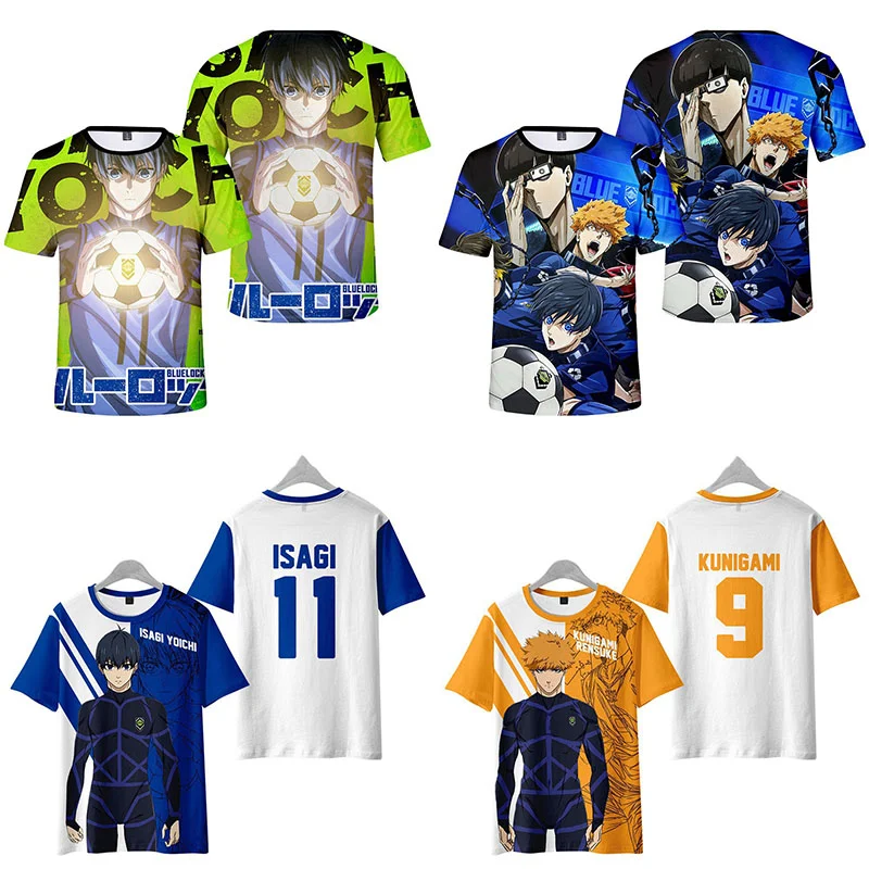 

Футболки с синим замком в стиле аниме, футбольная спортивная уличная одежда с 3D принтом Bachira Meguru Isagi Yoichi, повседневная футболка Harajuku, детские футболки, топы