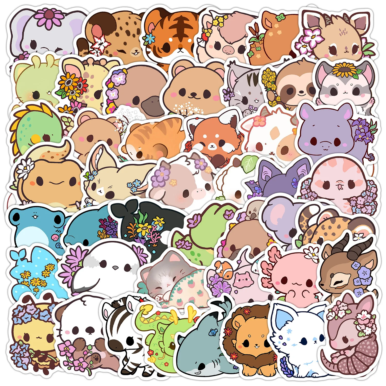 

10/50PCS Cute Wind Cartoon Animals Graffiti Sticker Kawaii Rabbit Cartoon Decal For Guitar Fridge Cup Desk Notebook Car Kid Toys
