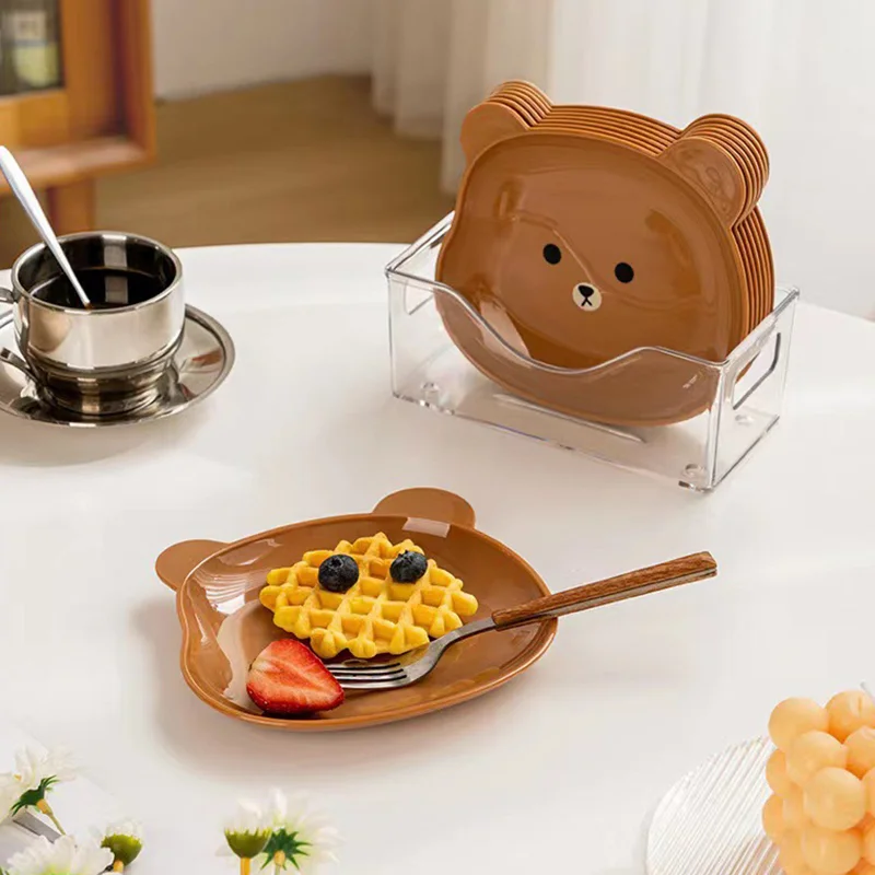 3Pcs Bear Snack Plate Spit Bone Dish Creative Tableware Multifunctional Dessert Nut Fruit Cake Snack Tray Kitchen Tableware Deco