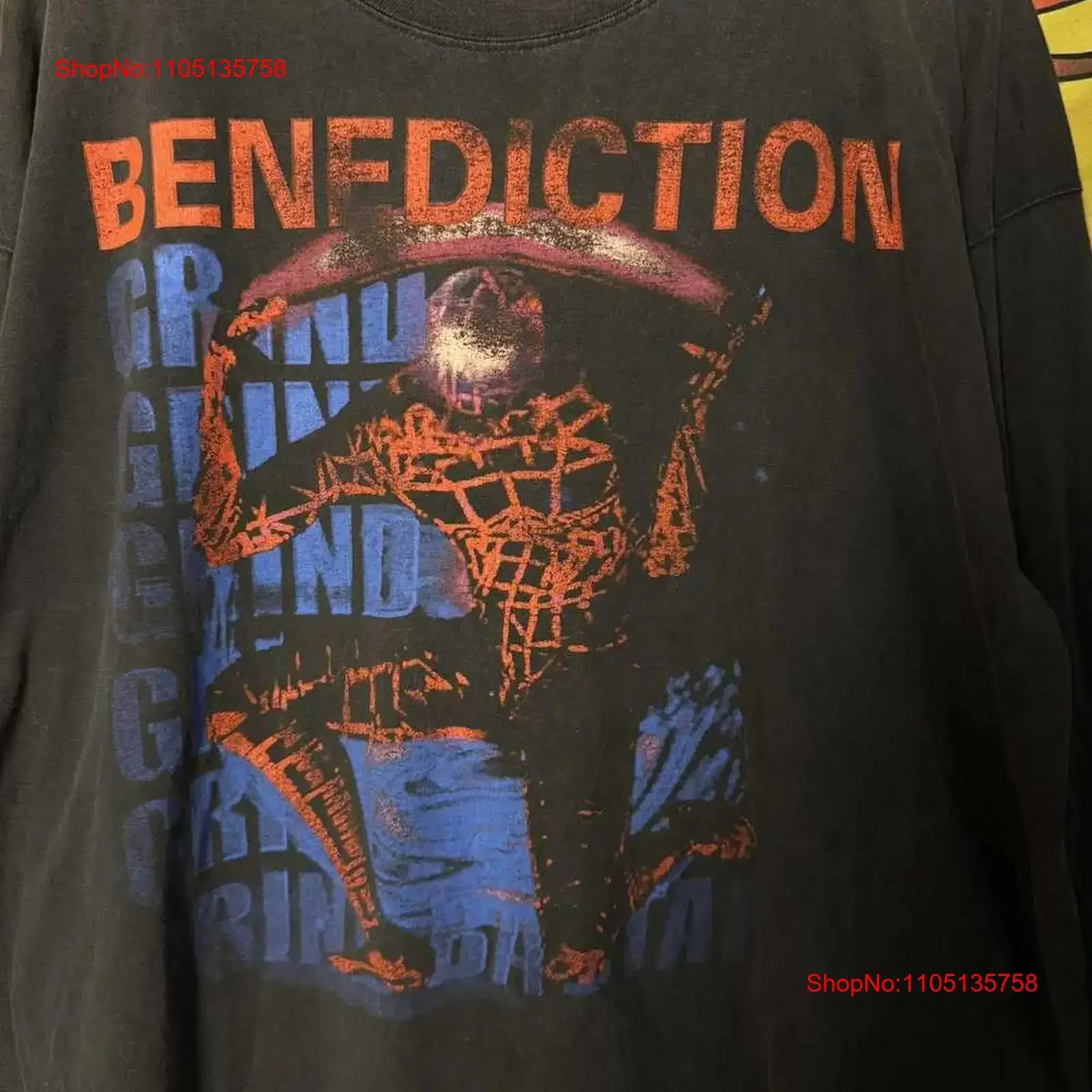 Benediction Band Grind Bastard Album T Shirt Cotton Adult S 5XL GS071 vintage Washed Stretched Versatile fashion homme Slightly