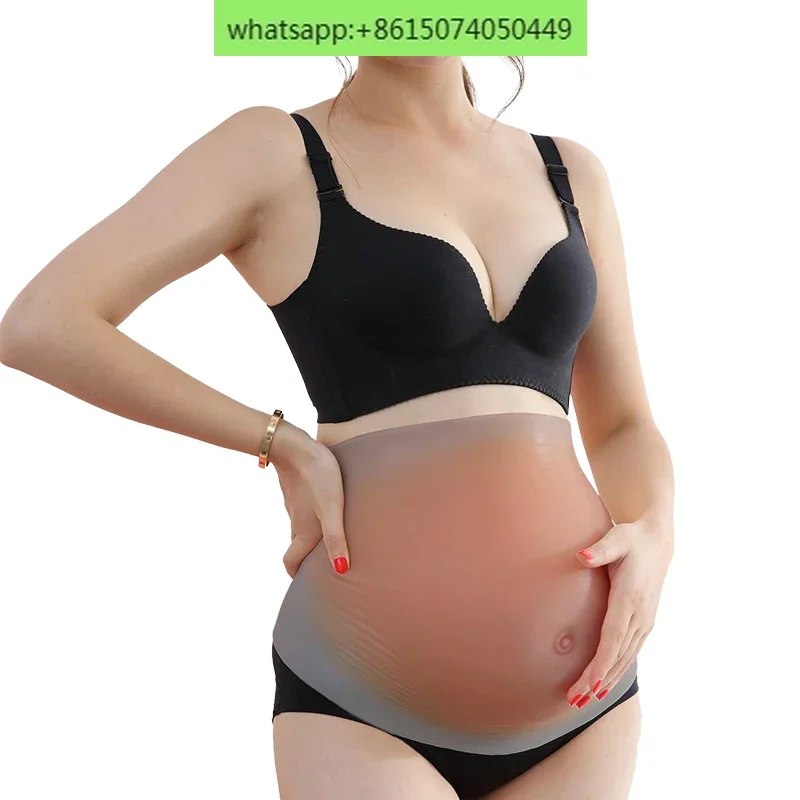 Silicone False Stomach Real Artificial Belly for Drag Queen Crossdresser Actor Cosplay False Pregnant Skinless Belly