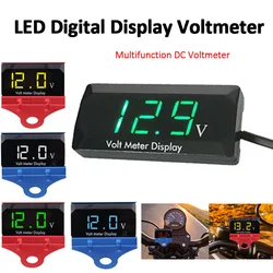 LED dijital ekran voltmetre paneli gerilim metre cihazı İşlevli DC voltmetre 12V araba motosiklet su geçirmez ölçme aracı