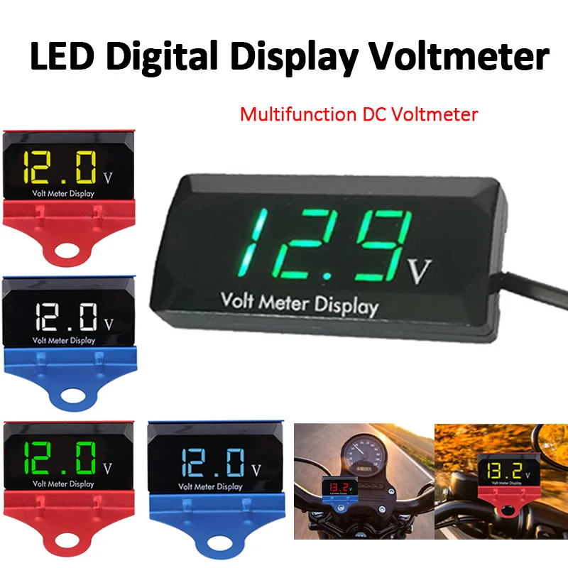 LED Digital Display Voltmeter Panel Voltage Meter Tester Multifunction DC Voltmeter 12V Car motorcycle Waterproof Measuring Tool