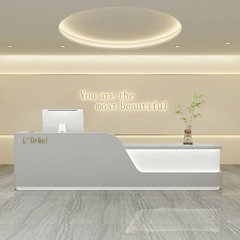 Luxury Office Salon Desk Table For Aesthetics Counter Outdoor Supermarket Hairdresser Reception Hotel Front Office Furniture