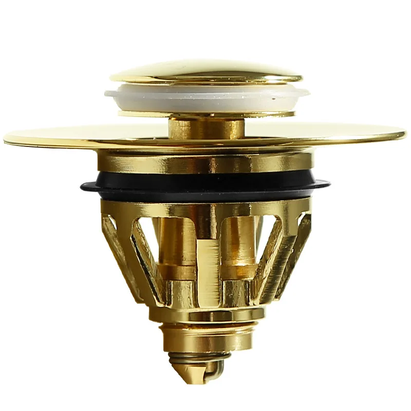 الذهب حوض للحمام بالوعة استنزاف مصافي المنبثقة العالمي النحاس قابس التصريف صنبور اكسسوارات المطبخ الحمام أدوات الأسود #6