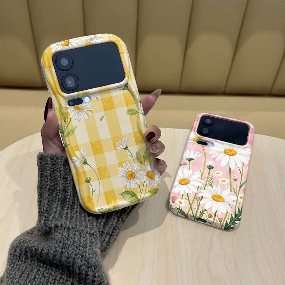 

Pink Checkerboard Daisy For Redmi Note 8 10 10T 10S 11 11S 11E 11T SE Pro Max Plus 5G Wave Oil Film Phone Case