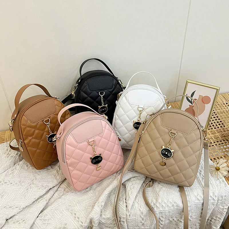 Nieuwe Modieuze En Prachtige Lingge Geborduurde Kat Hoofd Hanger Rugzak Gepersonaliseerde Kleine Schouder Crossbody Tas