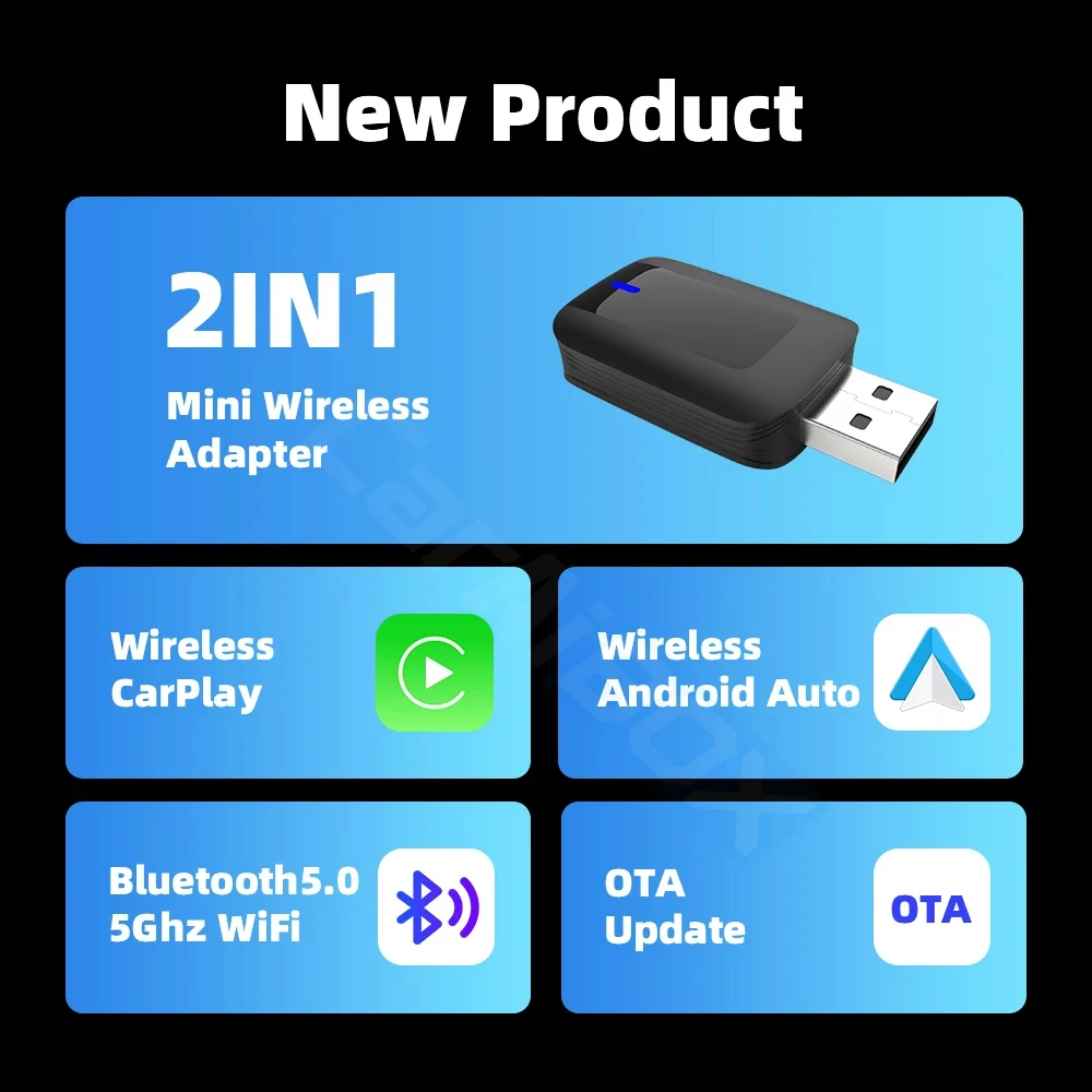 EKIY Car Intelligent Systems For Car With Wired CarPlay 2in1 Wireless CarPlay Dongle Wireless Android Auto Adapter AI TV Box