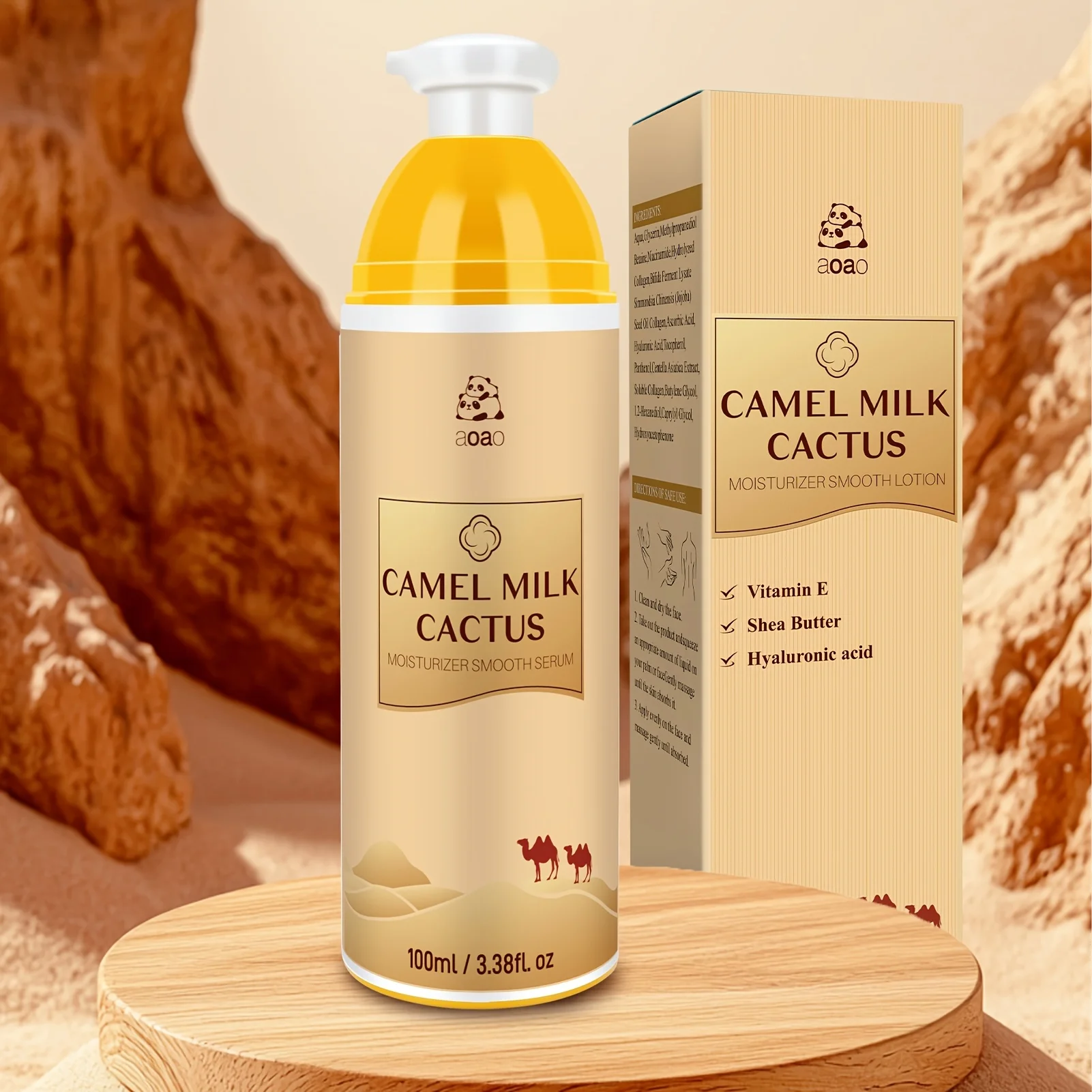 Camel Milk Body Lotion With Avocado Oil And Hyaluronic Acid Brightening Firming Hydrating High Moisturizing Emulsion Nourishing Body Cream For Dry Skin Suitable For Face And Body 100ml