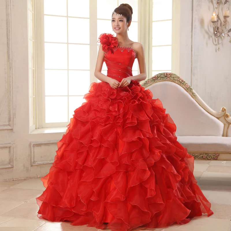 Candy Color Quinceanera Dresses Tiered Plus Size Ball Gowns Fashionable One-shoulder Floor-length Suknia Balowa Customized