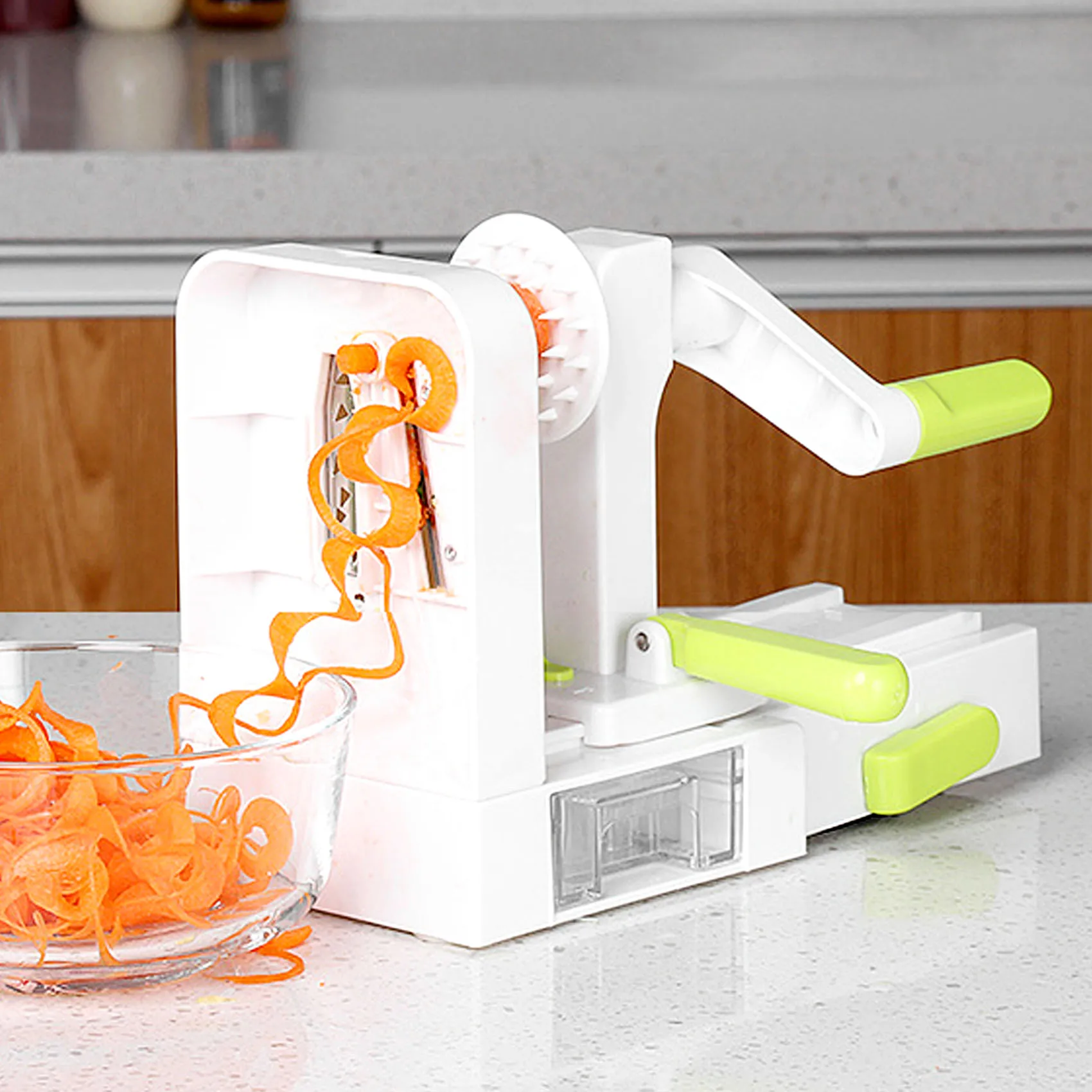 A98E-4 Blade Vegetable Spiralizer Folding Veggie Pasta & Spaghetti Potato Vegetable Spiral Cutter Zucchini Slicer