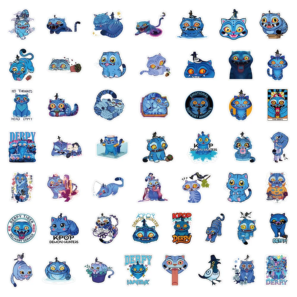 50 قطعة لطيف KPop شيطان الصيادين ملصقات Derpy النمر الشارات للهاتف المحمول حقيبة دفتر سكيت ملصقات مقاومة للماء #4