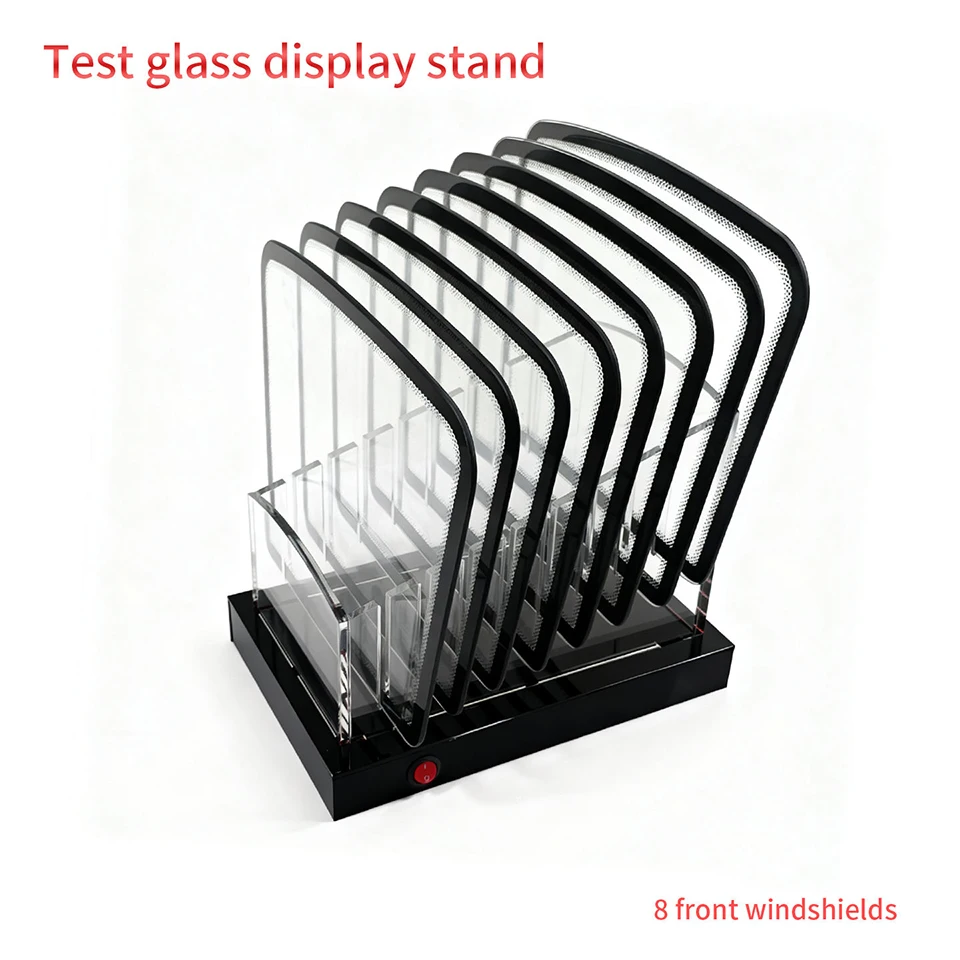 7-Slot Miniature Car Windshield Glass Display Holder, Demo Stand for Window Film Testing & Storage,Auto Detailing Shop ST-A3