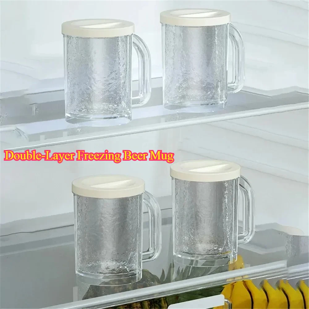 Double-Layer Freezing Beer Mug - Keeps Drinks Ice Cold for Hours | Perfect for Chilled Cocktails & Kitchen Bar Use!