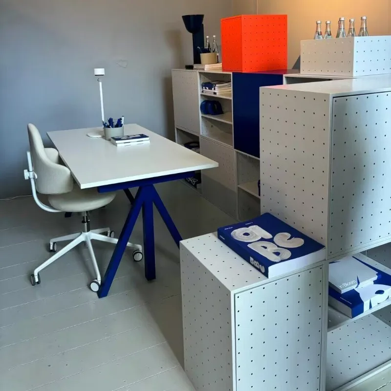 Painted desk designer minimalist computer desk Klein blue desk home ins style