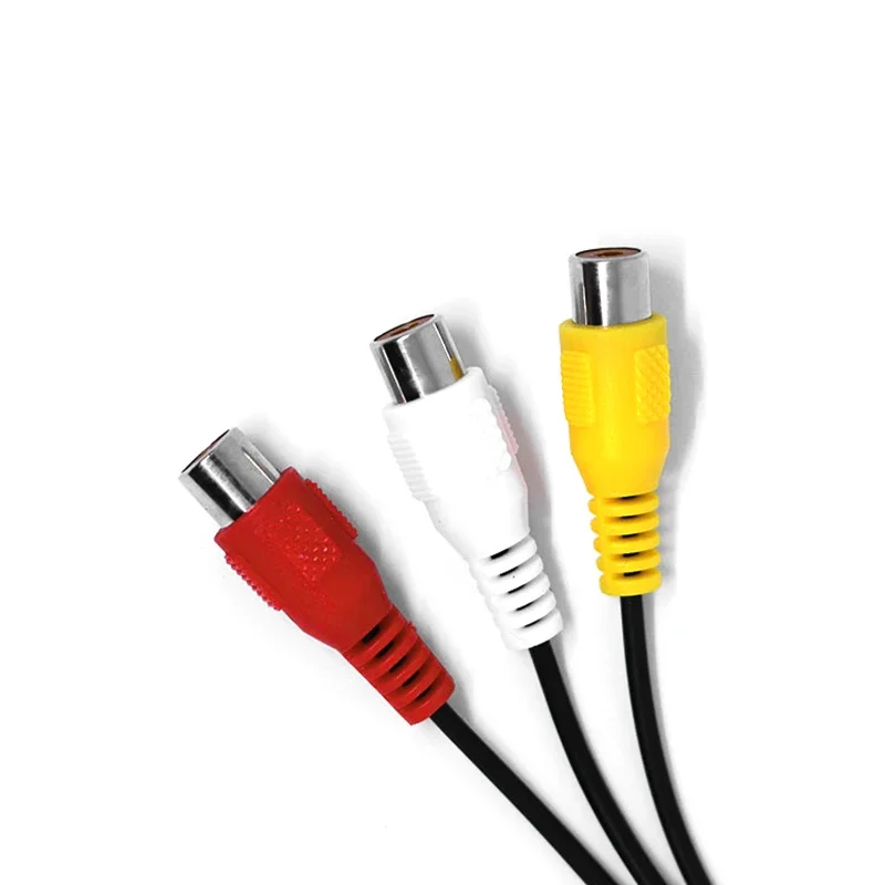 1PCS 0.2M 3.5MM To Jack 3 RCA Cable Video Component AV Adapter Cable For TCL TV Red White And Yellow Female